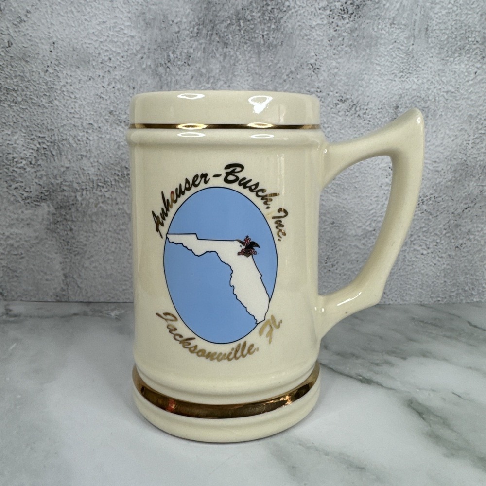 Anheuser-Busch Jacksonville FL 20th Anniversary 1969-1989 Beer Mug Stein USA